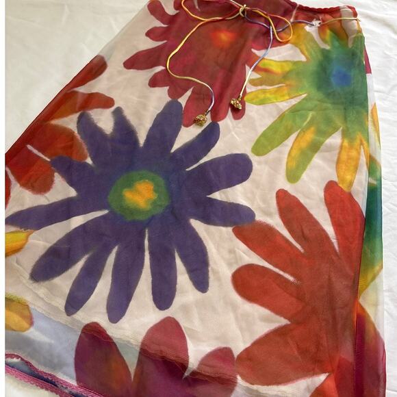 Cynthia Steffe Womens Small Y2k Vintage 90s Hippie Boho Midi Skirt Fun Artsy - Picture 2 of 8